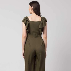 Women's Knee Length Jumpsuit Sleeveless Crepe A-Line Dress