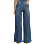 Women High Rise Wide Leg Full Length Cotton Poly Lycra Jeans